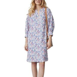 J. Mclaughlin Nylee Linen Mini Dress 3/4 sleeve Bloomsbury Floral Print